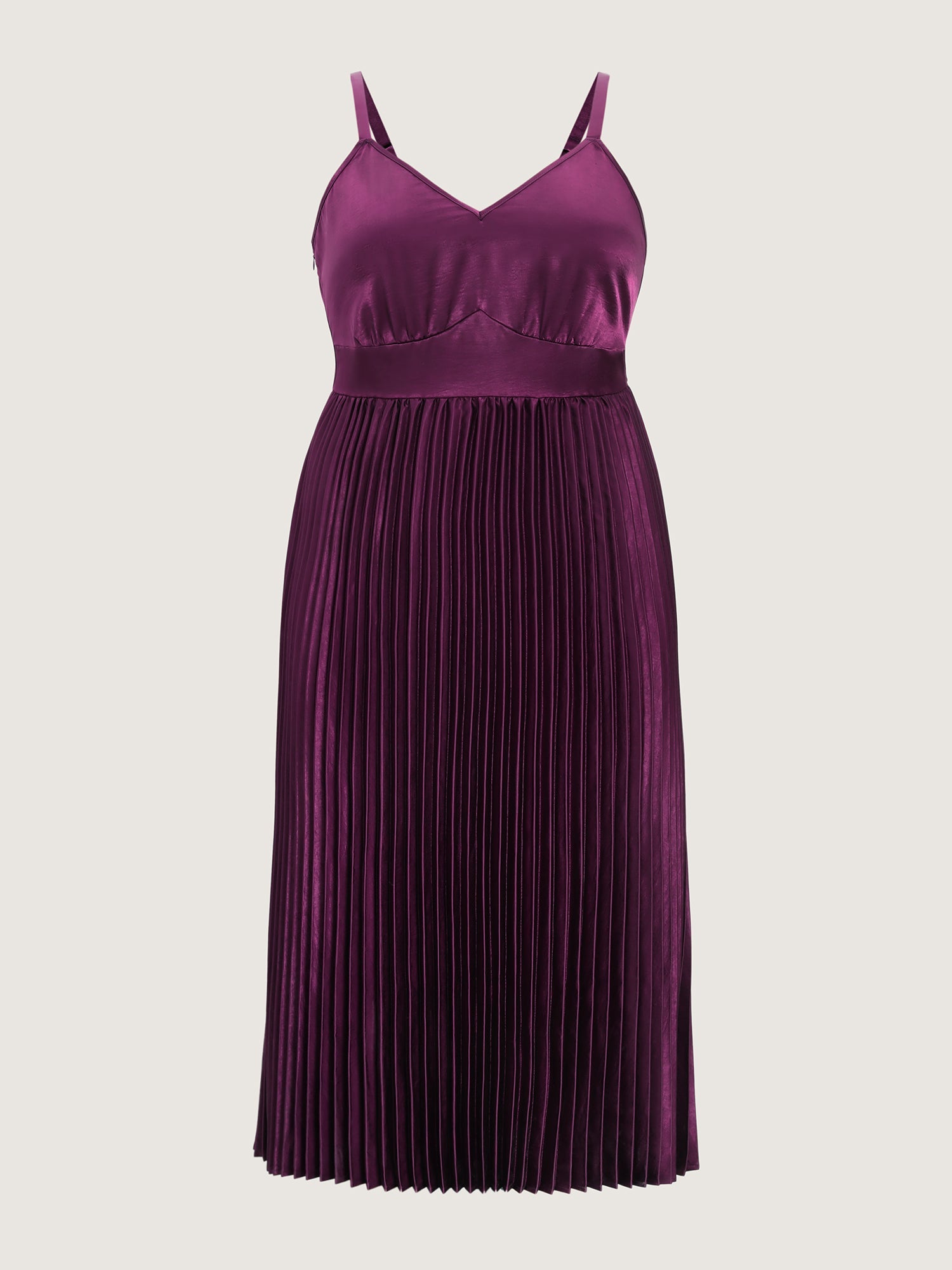 Satin Pleated Skirt Cami Midi Dress
