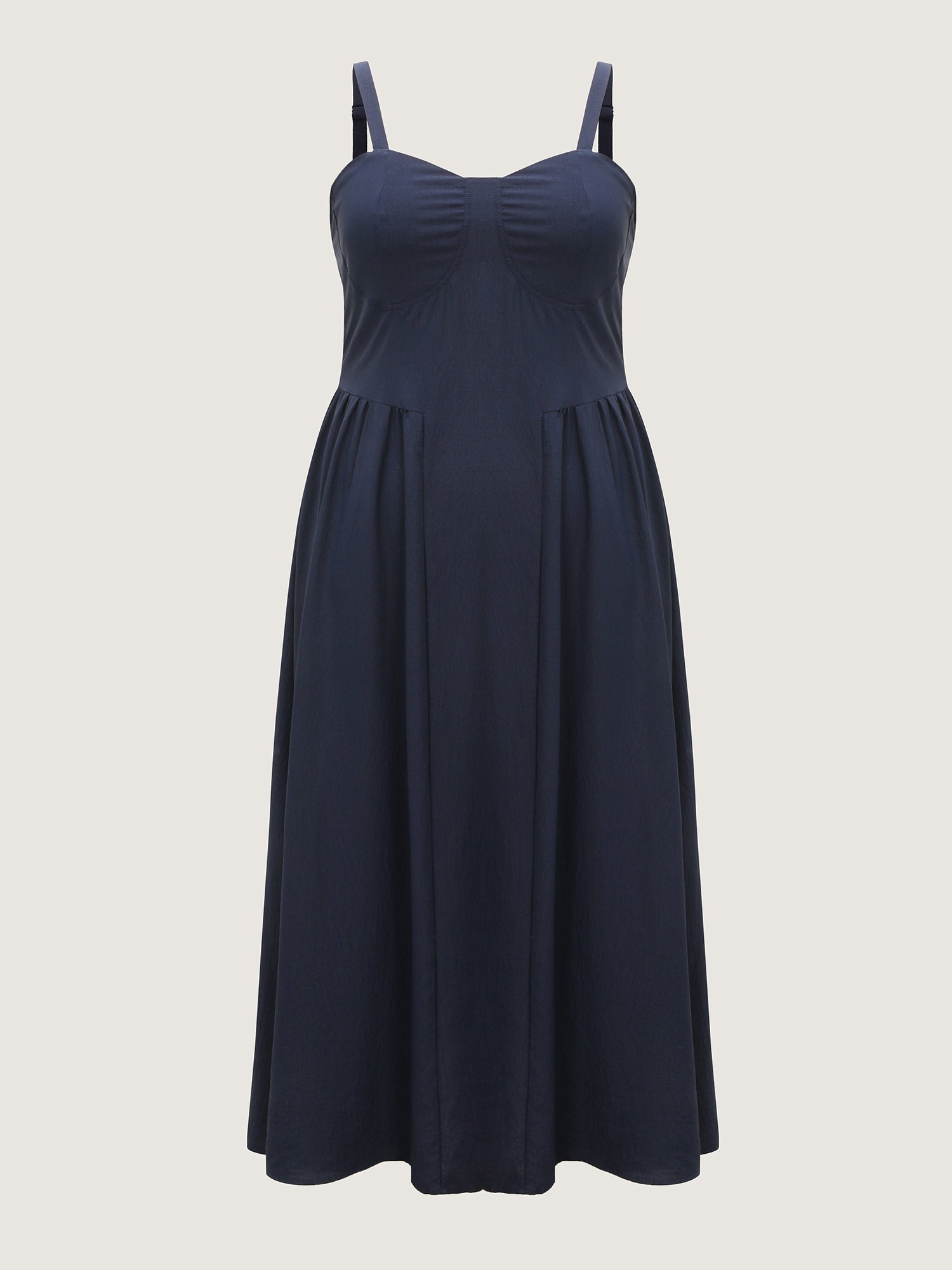 Pleated Side Skirt Sculpted Cami Maxi Dress
