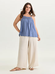 Cut-Out Neckline Cami Plain Tank Top