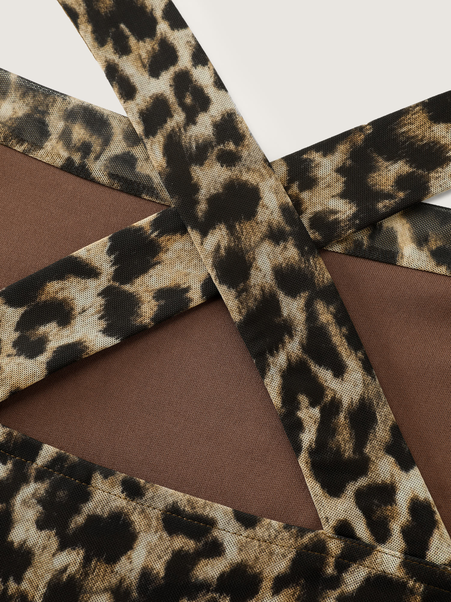 Leopard Print Cowl Neckline Fitted Tank Top