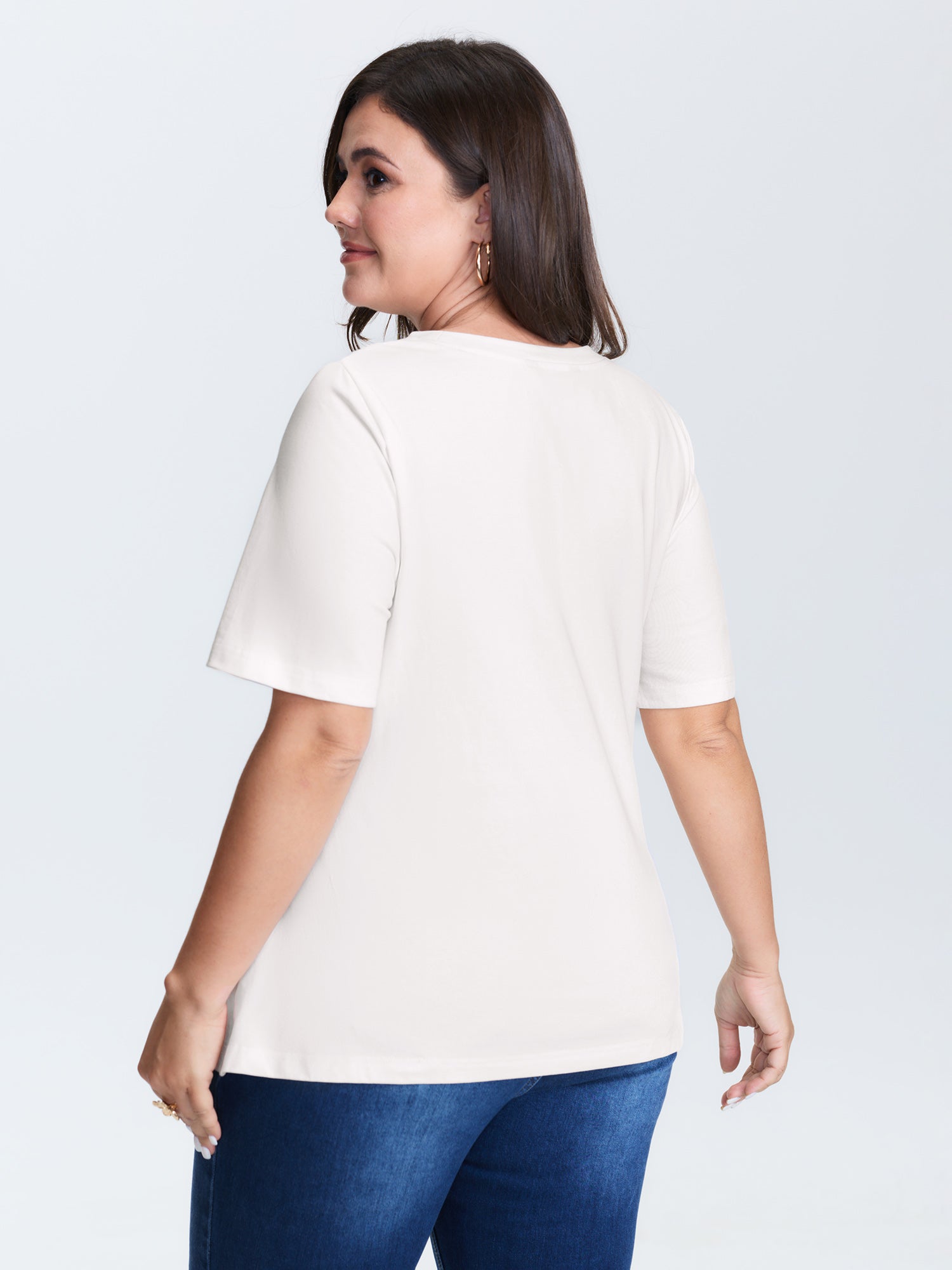 Cinched-Waist Ruched Plain Knit Top