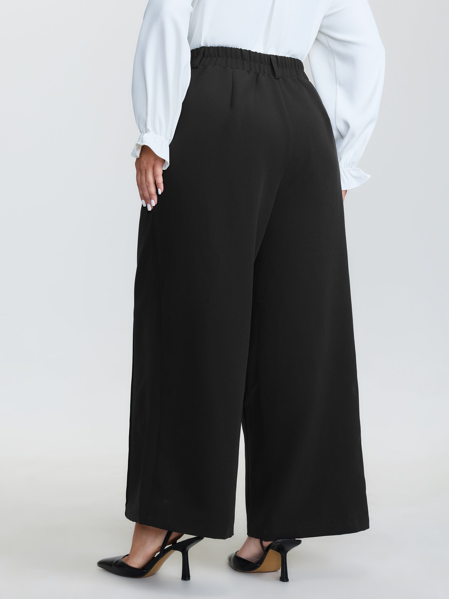 Stretchy Waist Straight Leg Pants