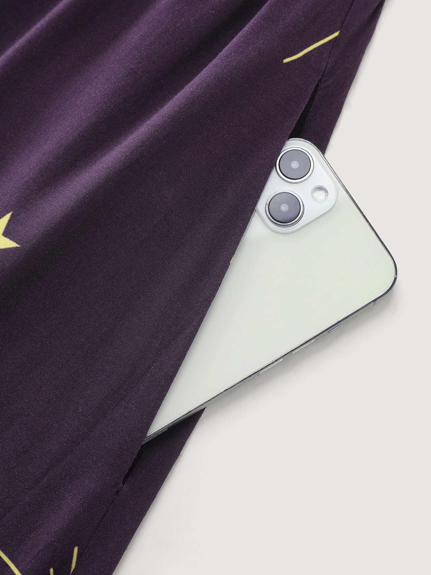 Star Moon Print Color Contrast Maxi Dress