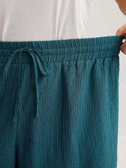 Textured Stretchy Waist Airy Pants