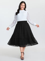 Chiffon Textured Stretchy Waist Maxi Skirt