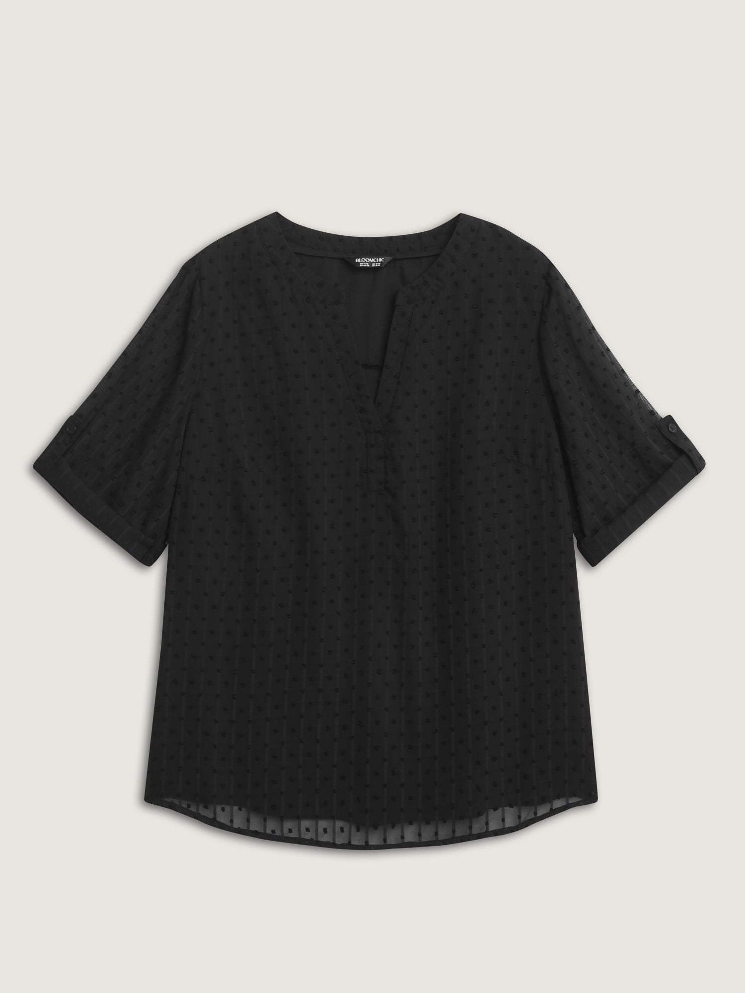 Textured Polka Dots Sheer Blouse
