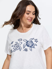Supersoft Floral Turtle Print T-Shirt