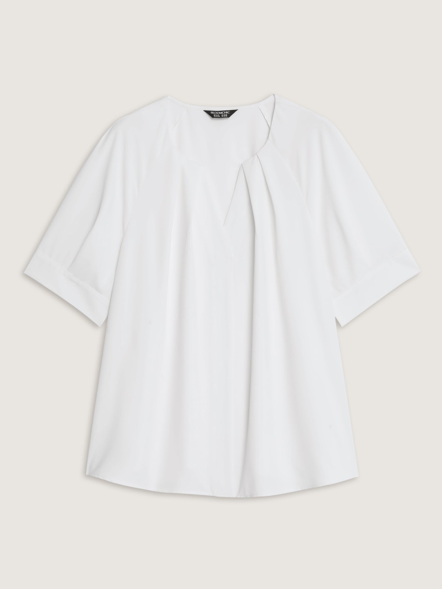 Pleated Split Neckline Placket Blouse