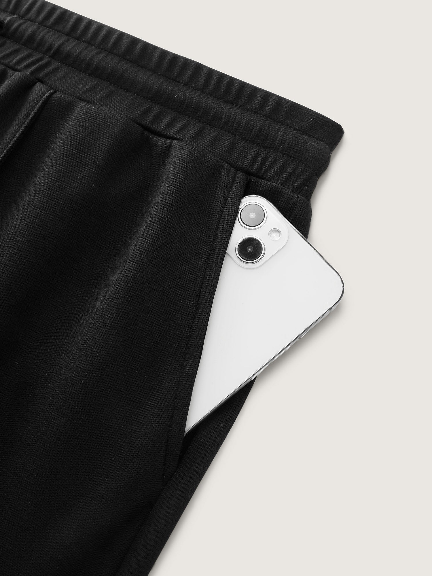 Stretchy Waist Pockets Drawstring Pants