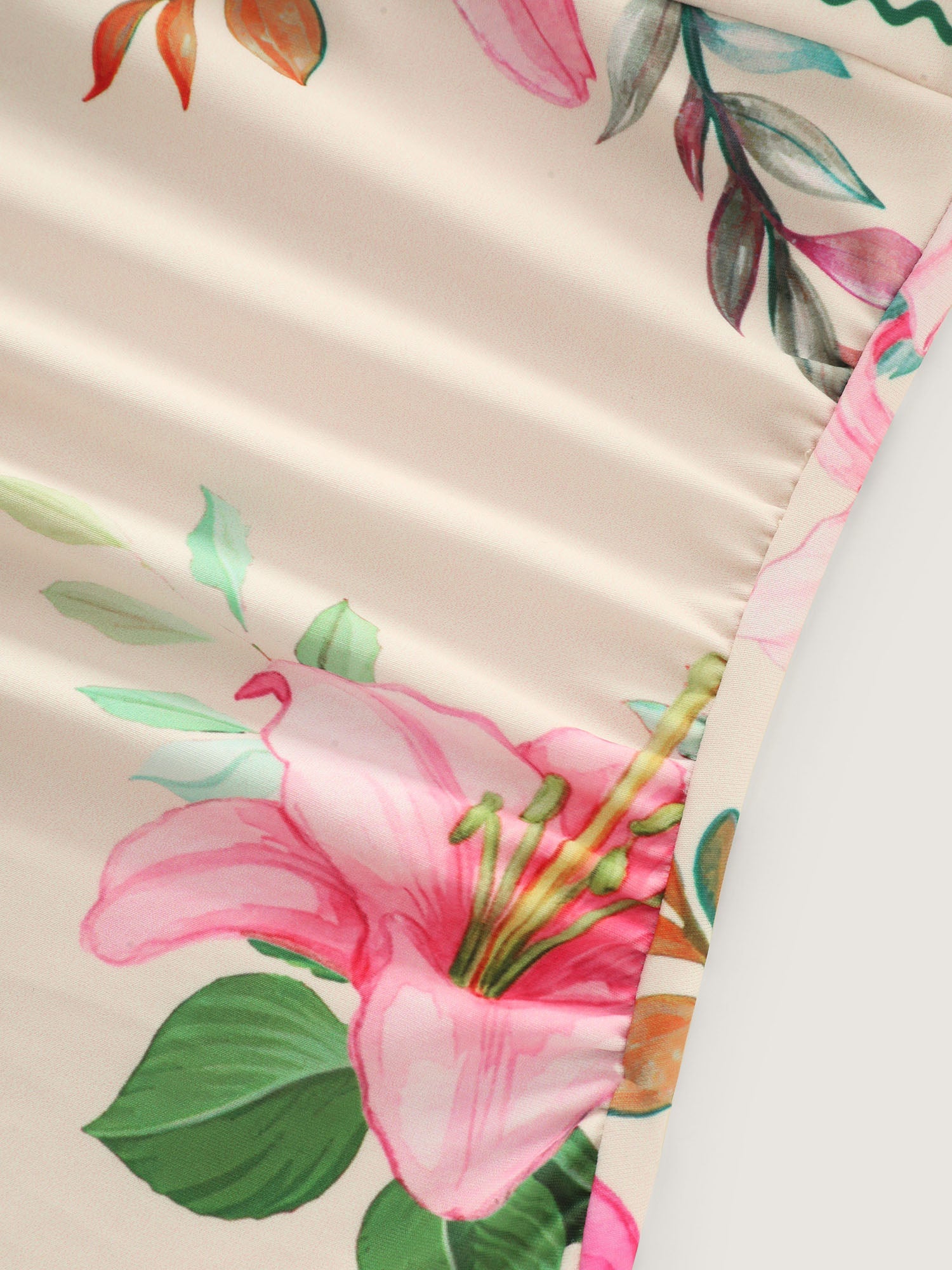 Sarong Set Floral Print Off-Shoulder One-Piece Swimsuit