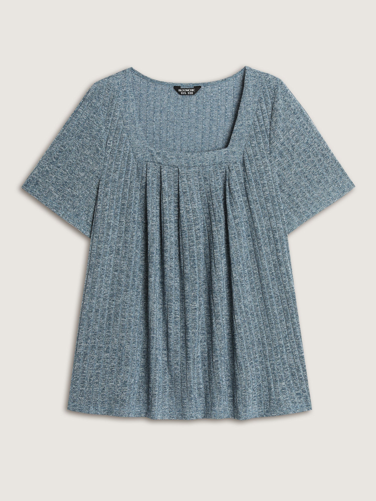 Heather Stretchy Square Neckline T-Shirt