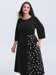 Polka Dot Pleat Flowy Maxi Dress