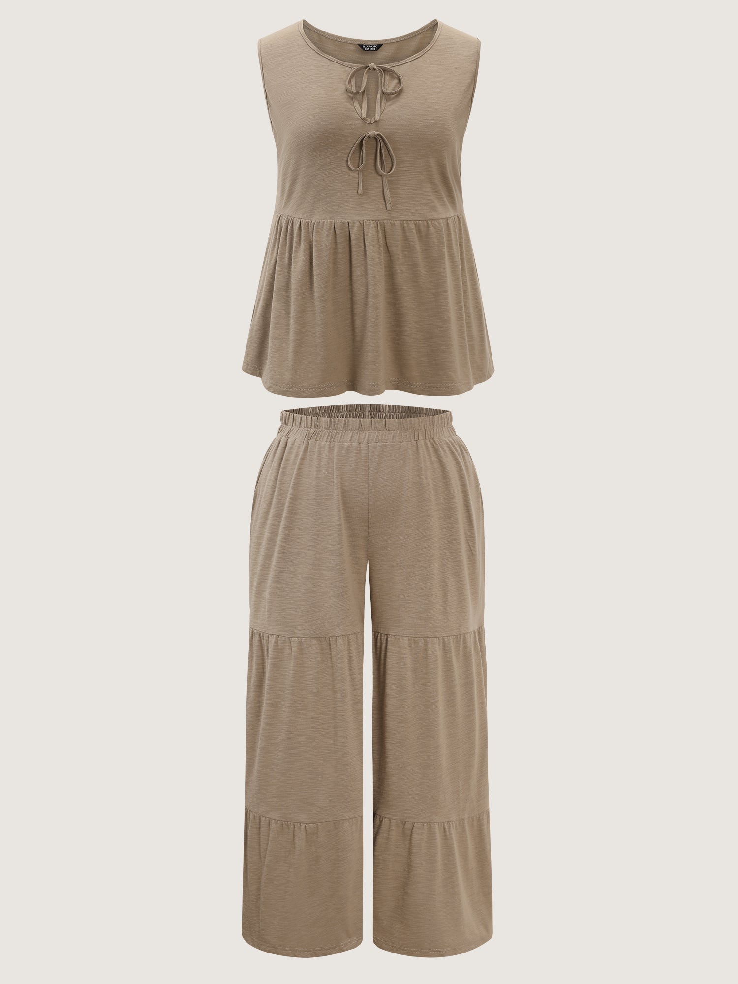 Supersoft Textured Front Tie Tiered Lounge Set