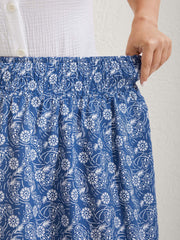 Floral Patchwork Tiered Maxi Skirt