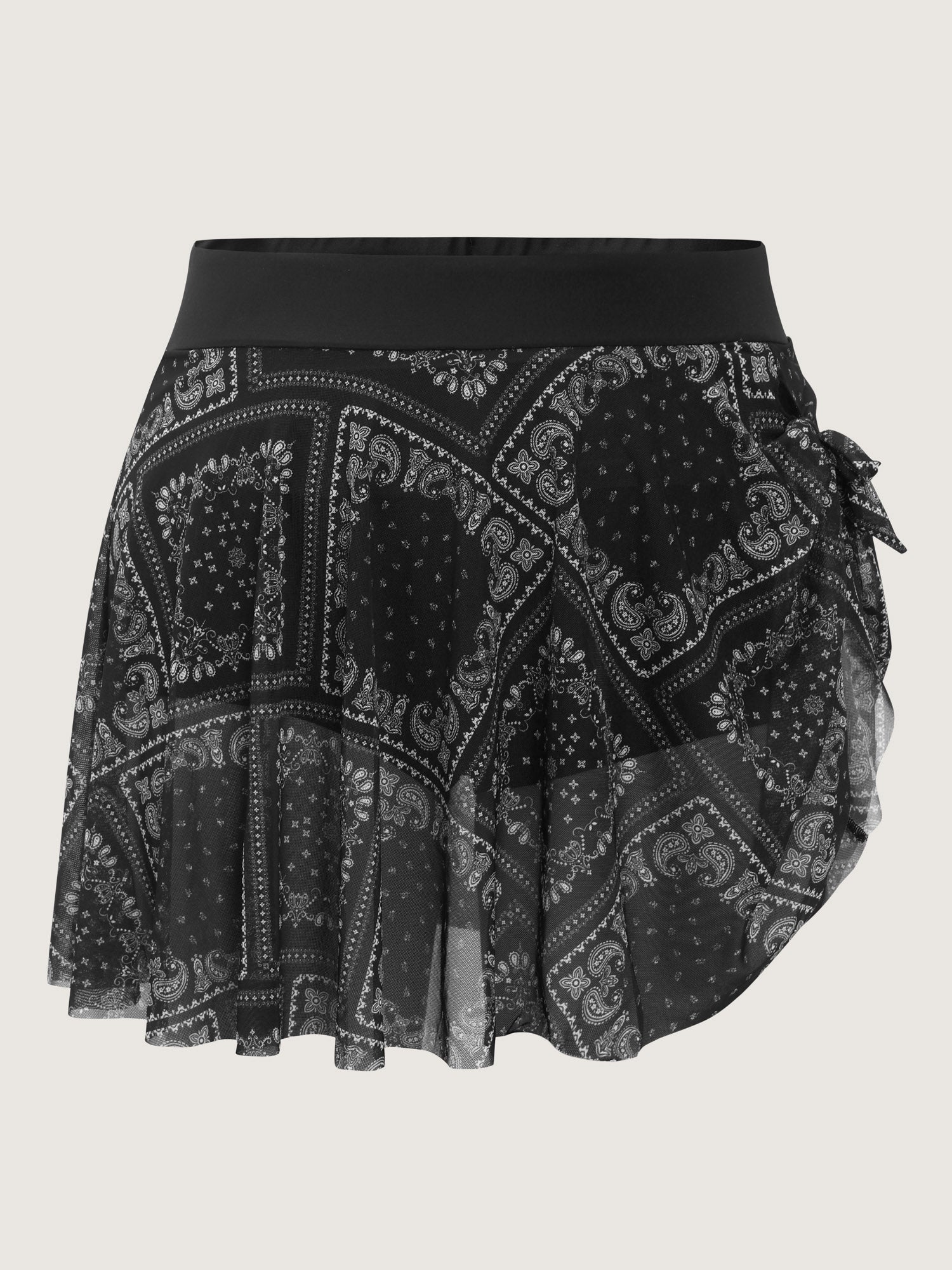Boho Print Lace Trim Swim Bottoms