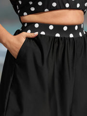 Polka Dot Waist Pocket Swim Shorts