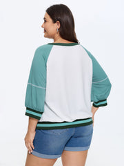 Color Contrast Raglan Sleeve Sweatshirt