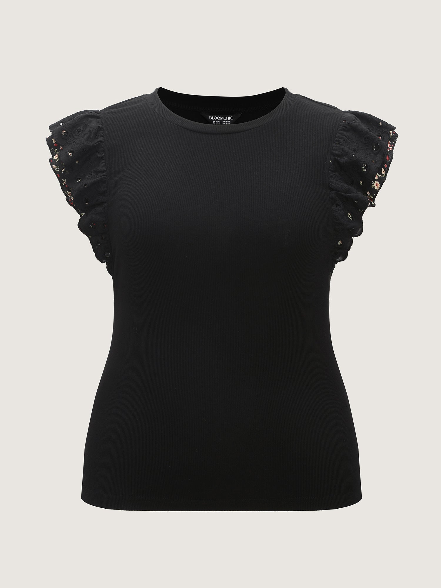 Stretchy Flutter Sleeve Fitted T-Shirt