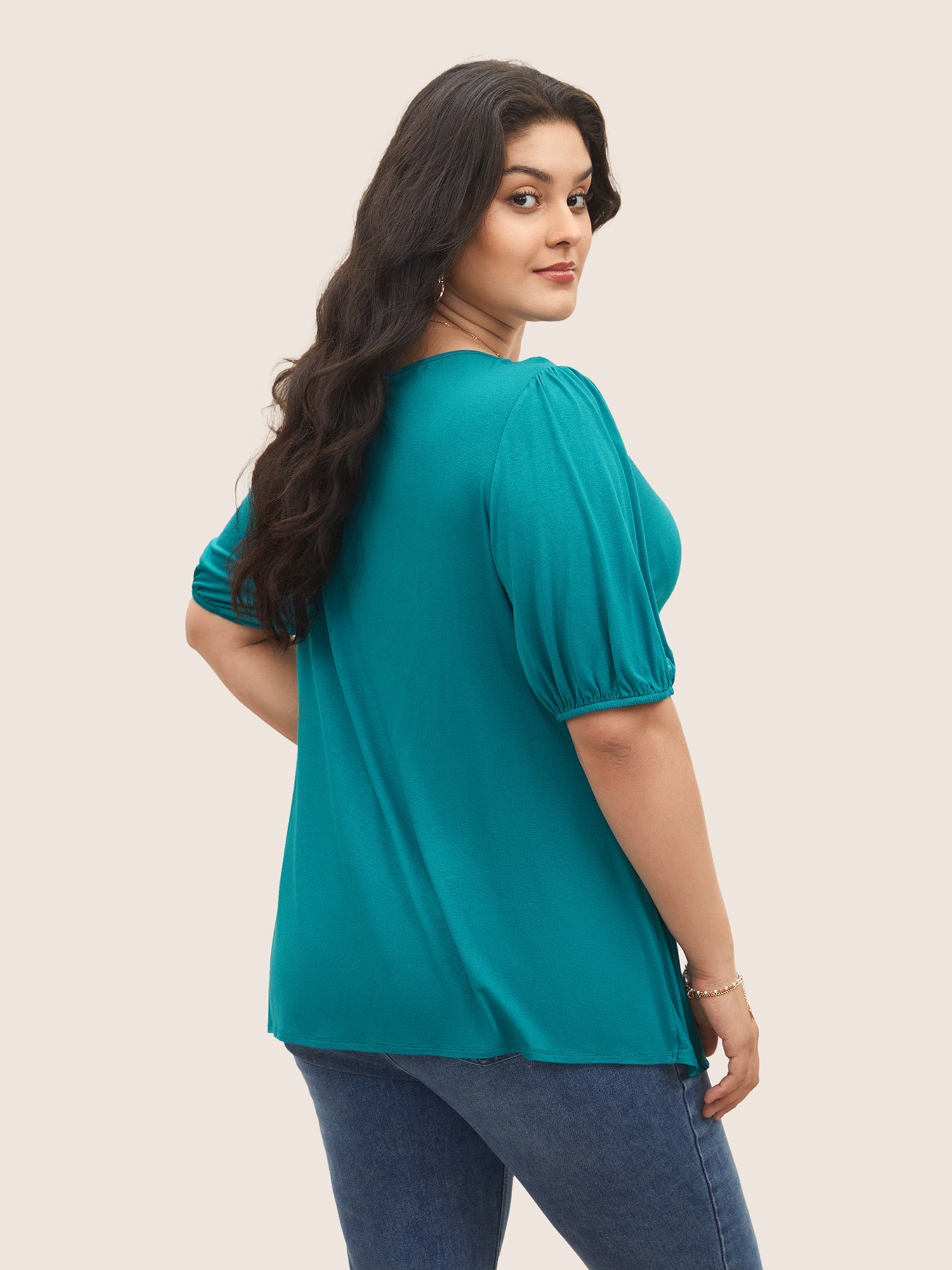 Supersoft Essentials Twist Front Elastic Cuffs Knit Top