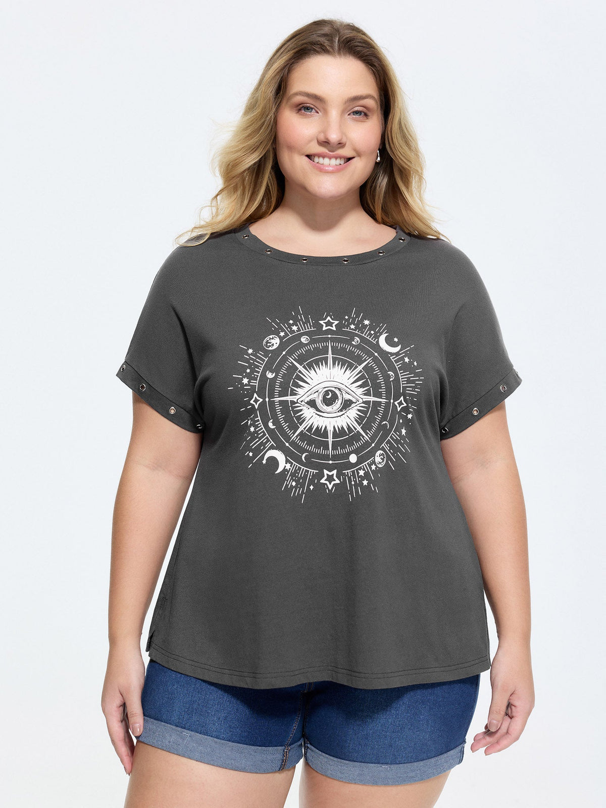 Cotton Astrological Print Relaxed-Fit T-Shirt