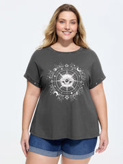 Cotton Astrological Print Relaxed-Fit T-Shirt