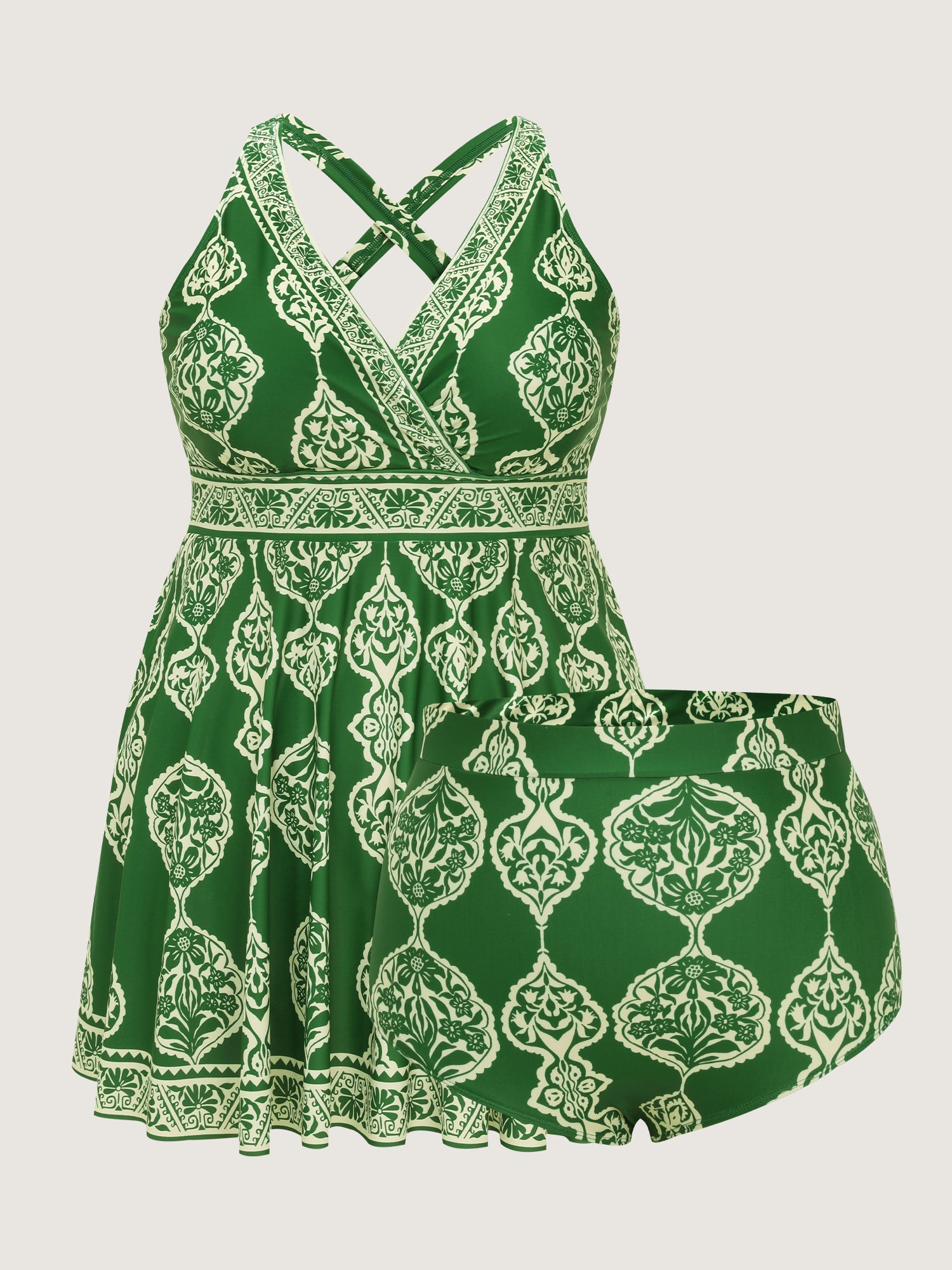 Geometric Print Pocket Swim Dress