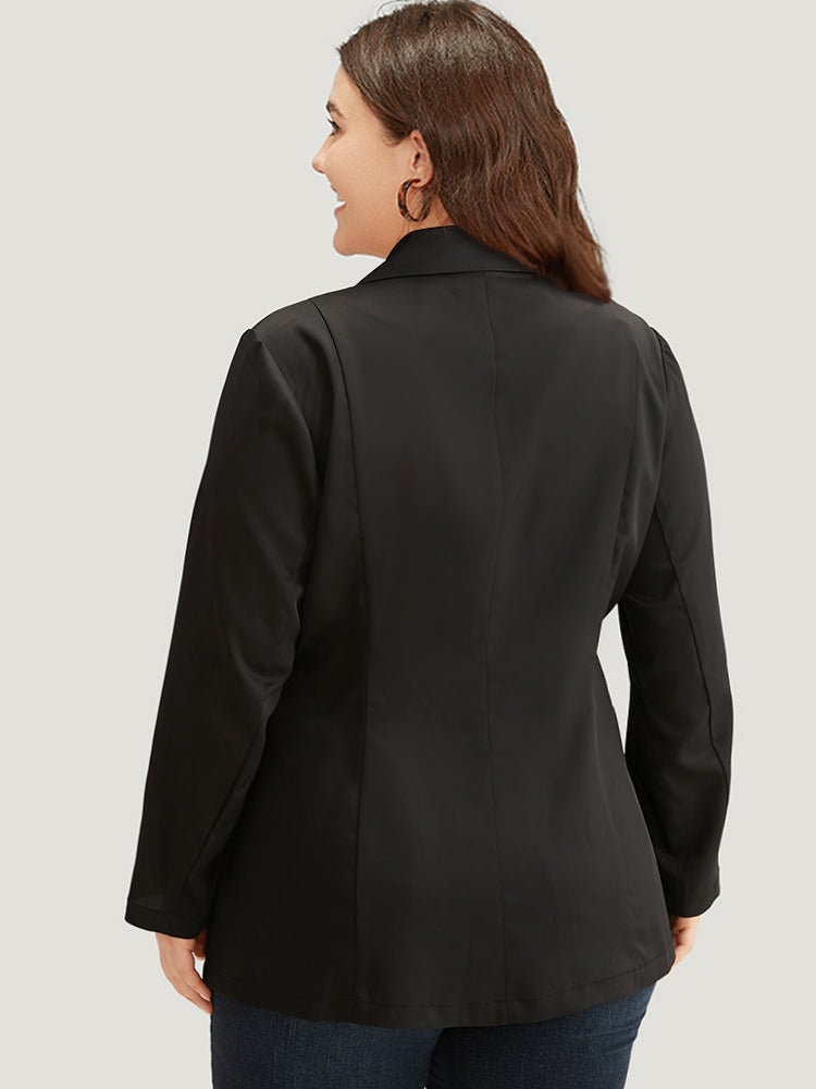 Suit Collar Button Up Plicated Detail Blazer
