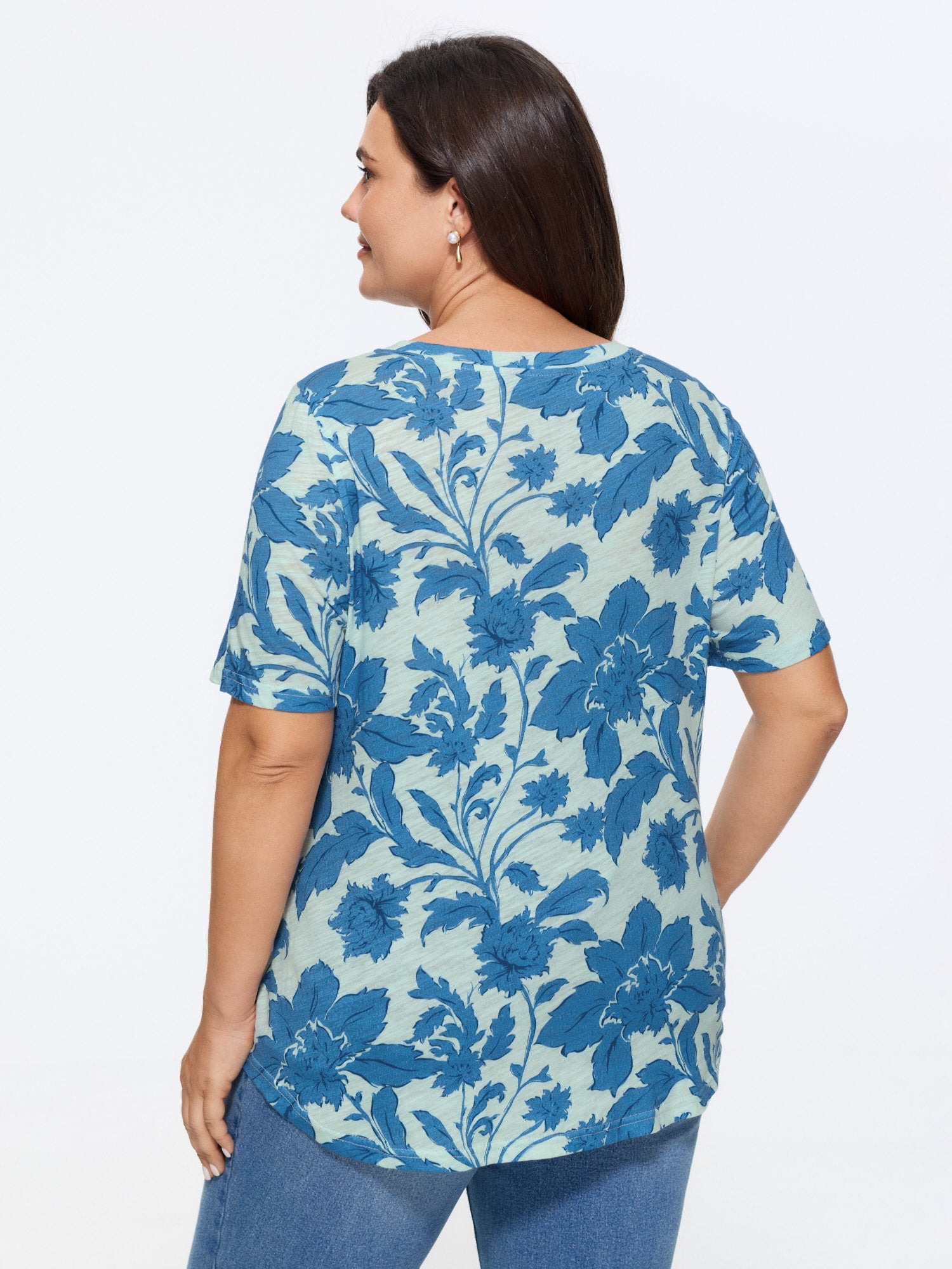 Floral Print V-Neck T-Shirt