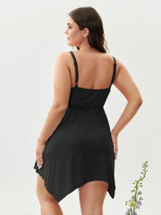 Bowknot Crochet Lace Asymmetrical Hem Nightgown