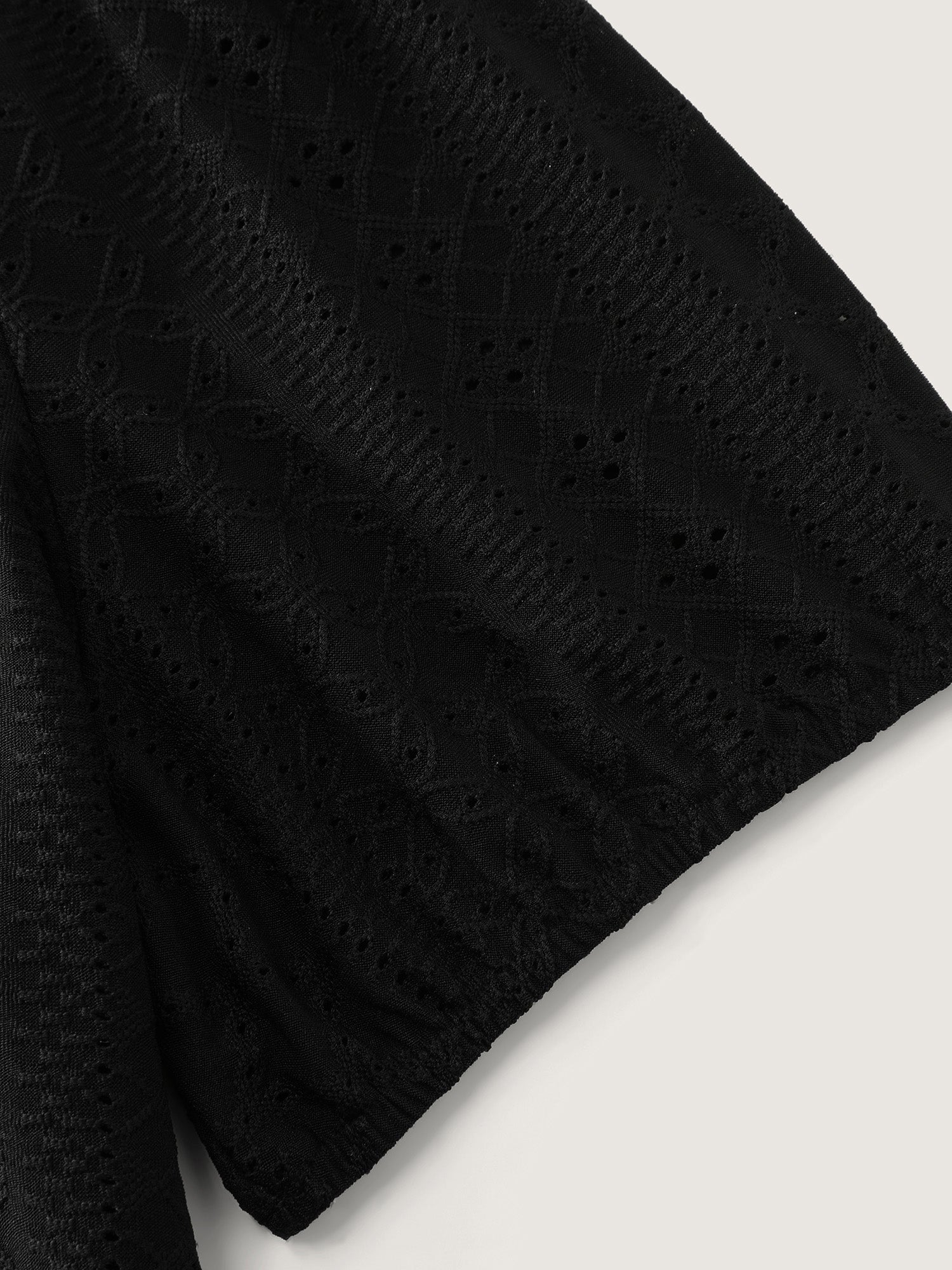 Textured Puffy Sleeve Round Neck T-Shirt