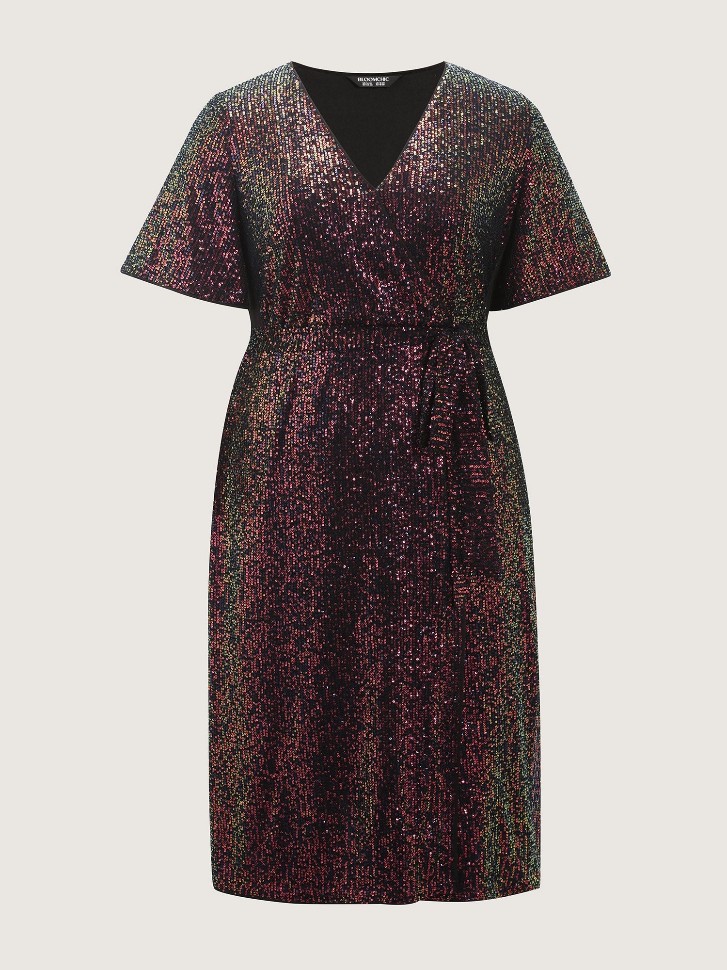 Sparkly Sequin Belt Waist Midi Dress