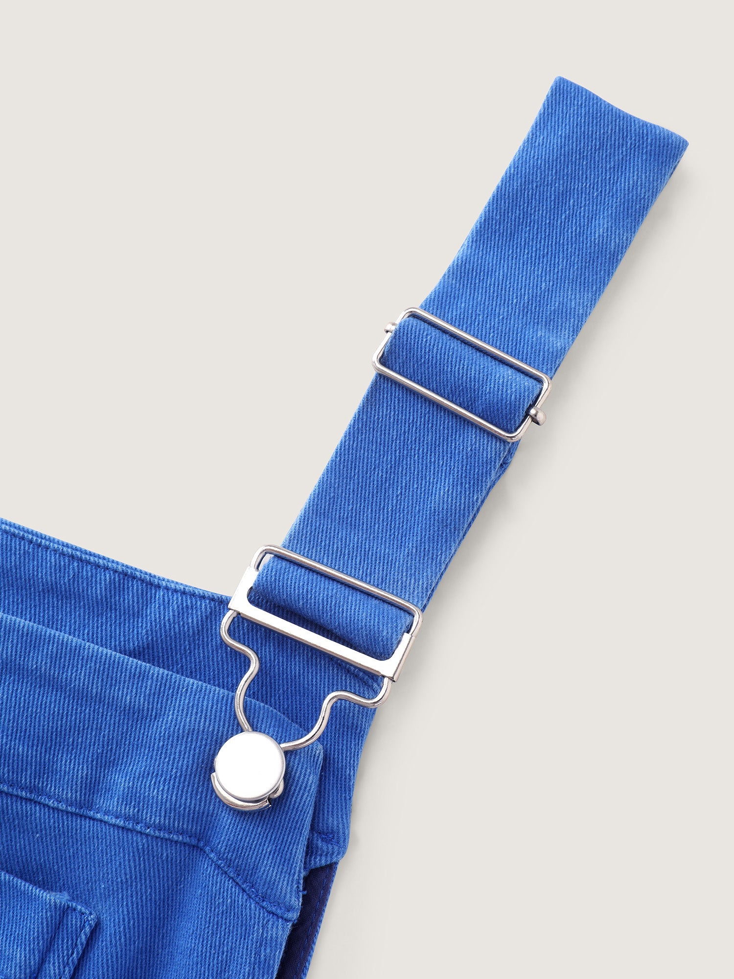 Cotton Overall Pockets Folded Hem Romper