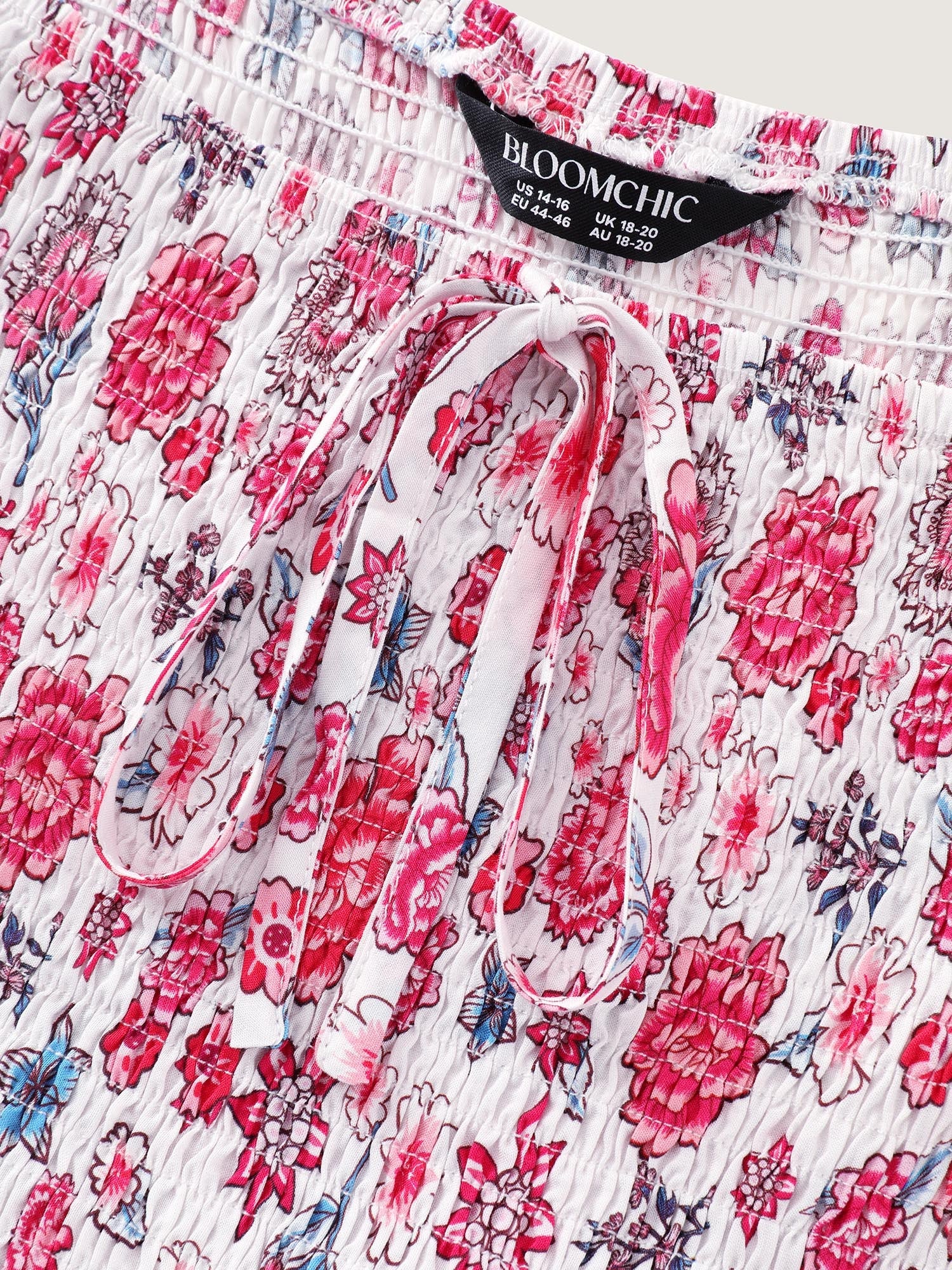Floral Print Square Shirred Bodice Maxi Dress