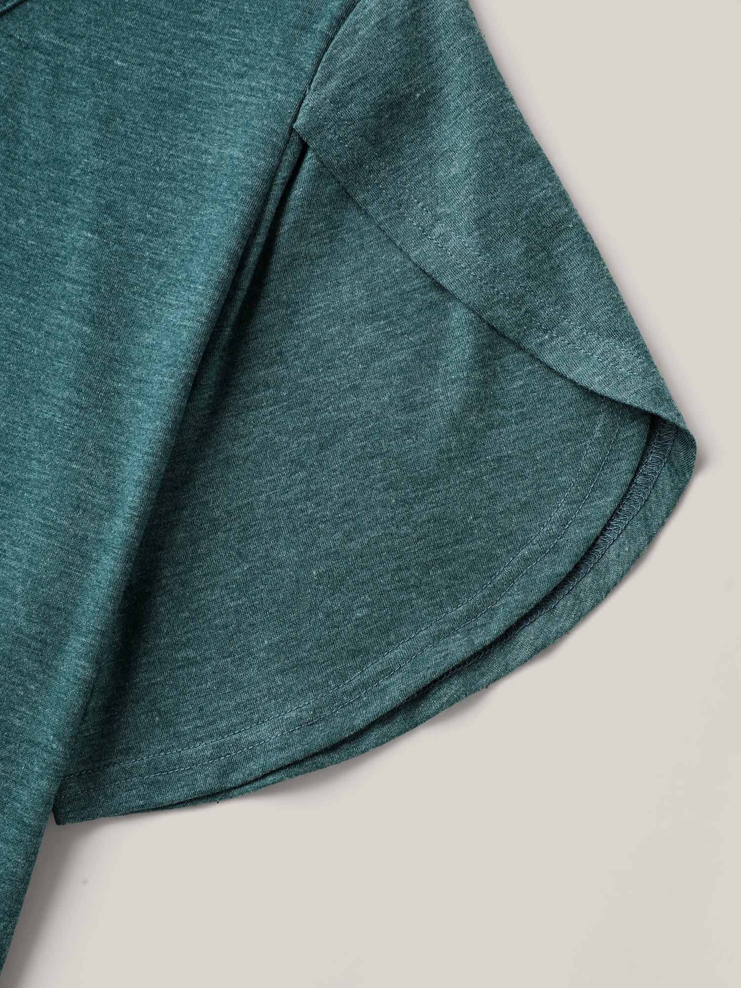 Heather Stretchy Neck Cut-Out T-Shirt