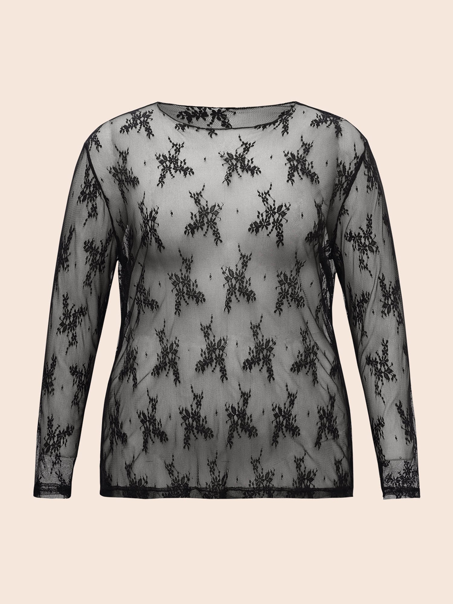 Sheer Soft Lace Slim-Fit T-shirt