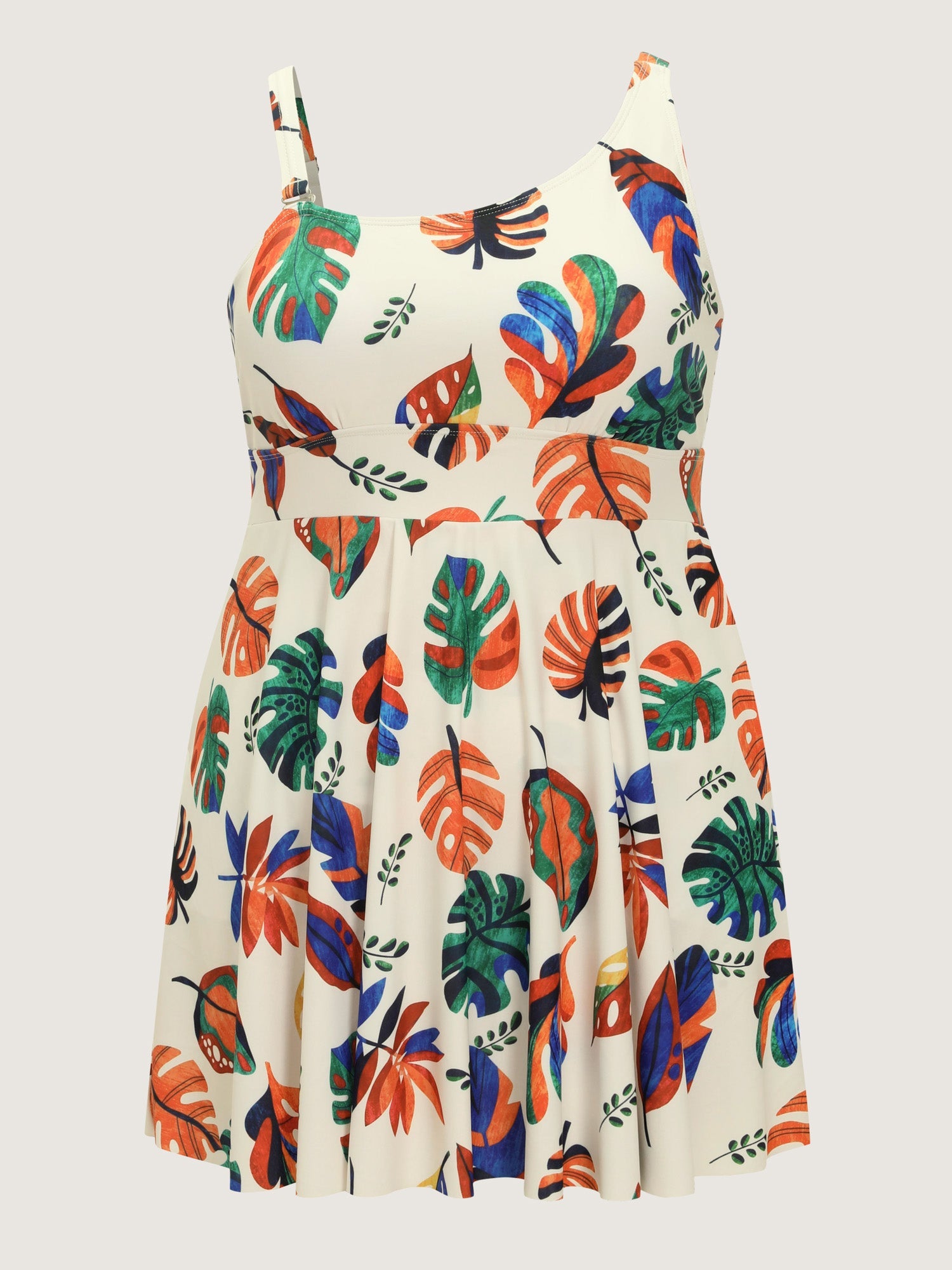 Tropical Print Cami Swim Dress