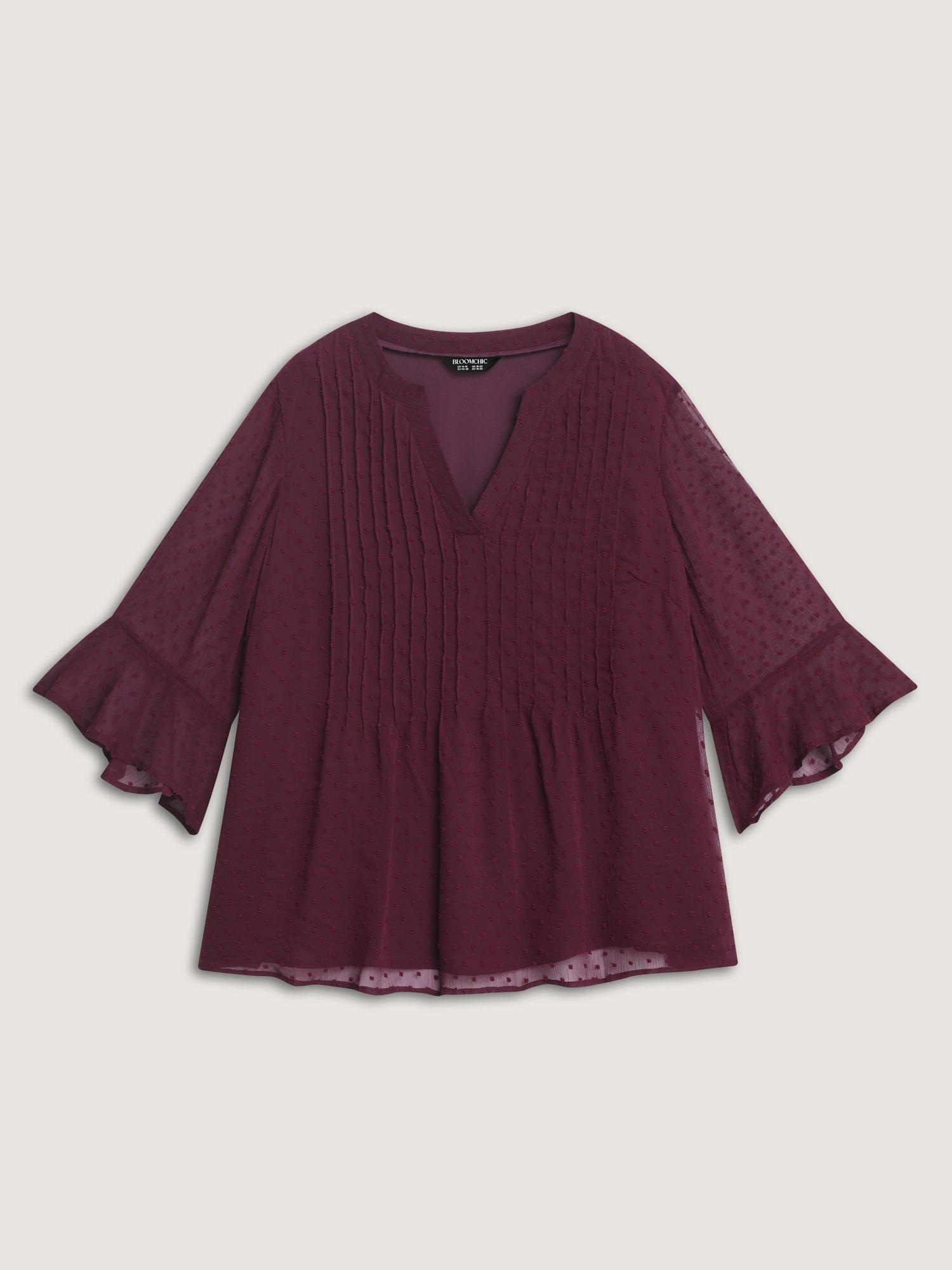 Chiffon Textured Toothpick Pleat Blouse