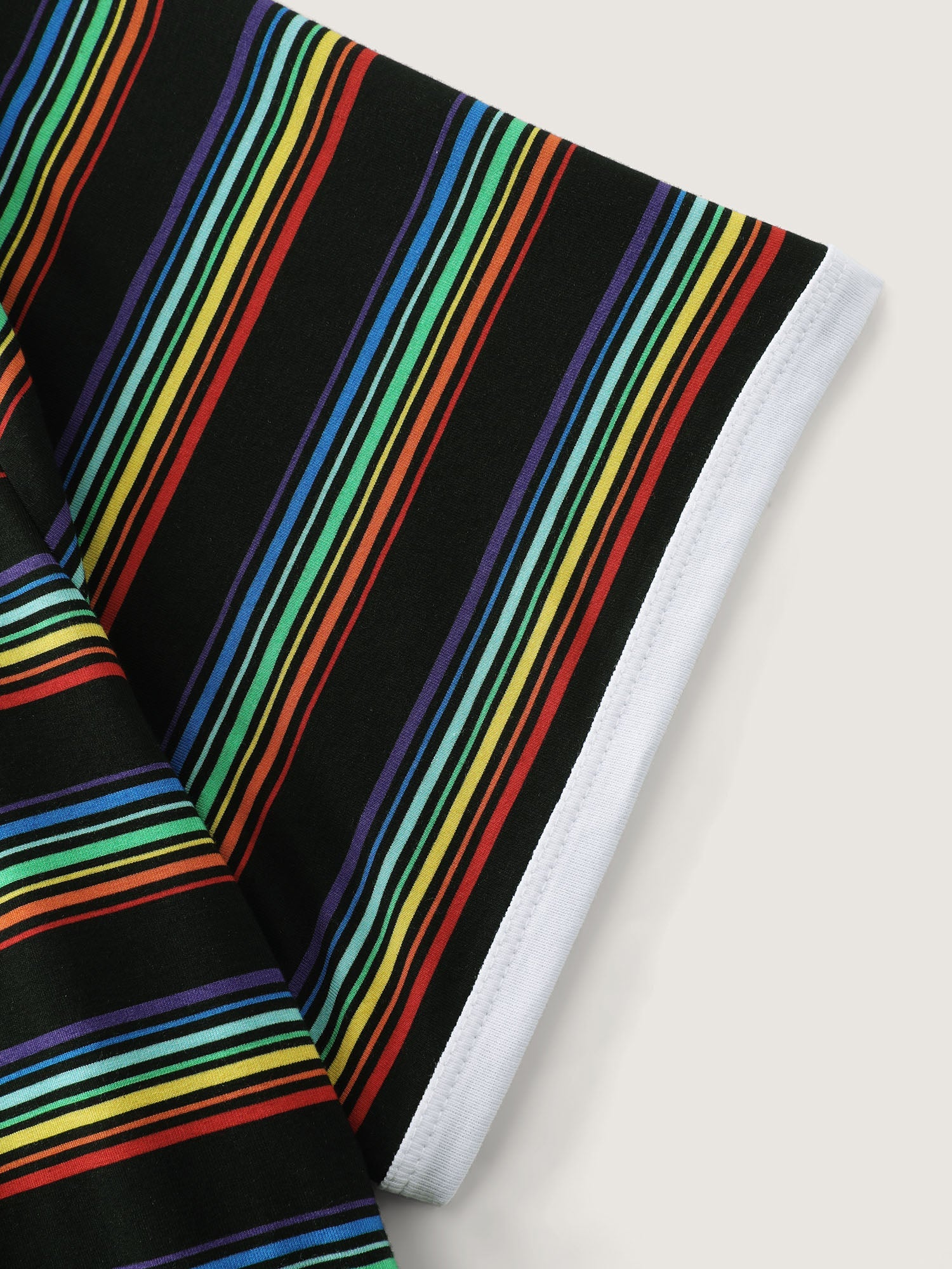 Stretchy Colorful Striped Print T-Shirt