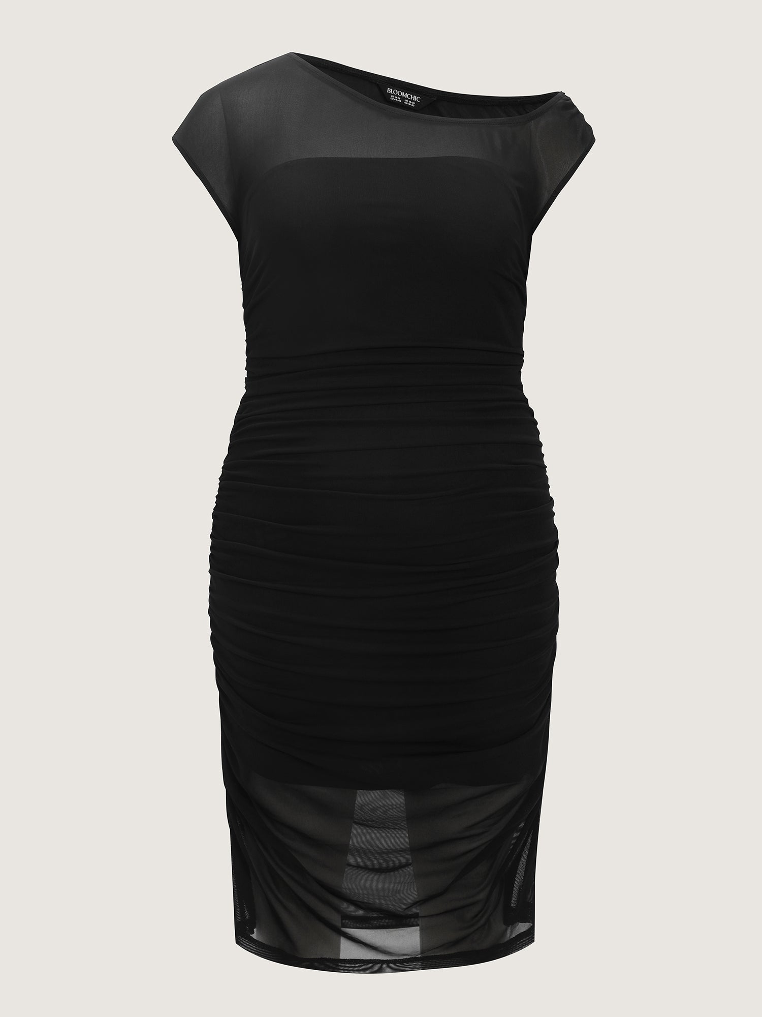 Sheer Stretchy Bodycon Fit Midi Dress