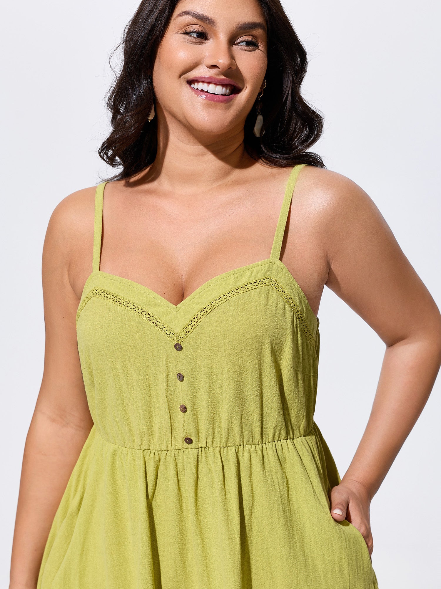 Cotton Sweetheart Neckline Tiered Sleeveless Mini Dress