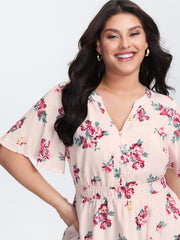Supersoft Rose Print V-Neck Blouse