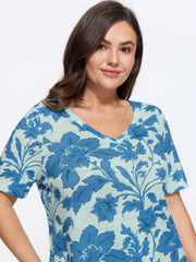 Floral Print V-Neck T-Shirt