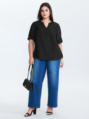 Textured Polka Dots Sheer Blouse