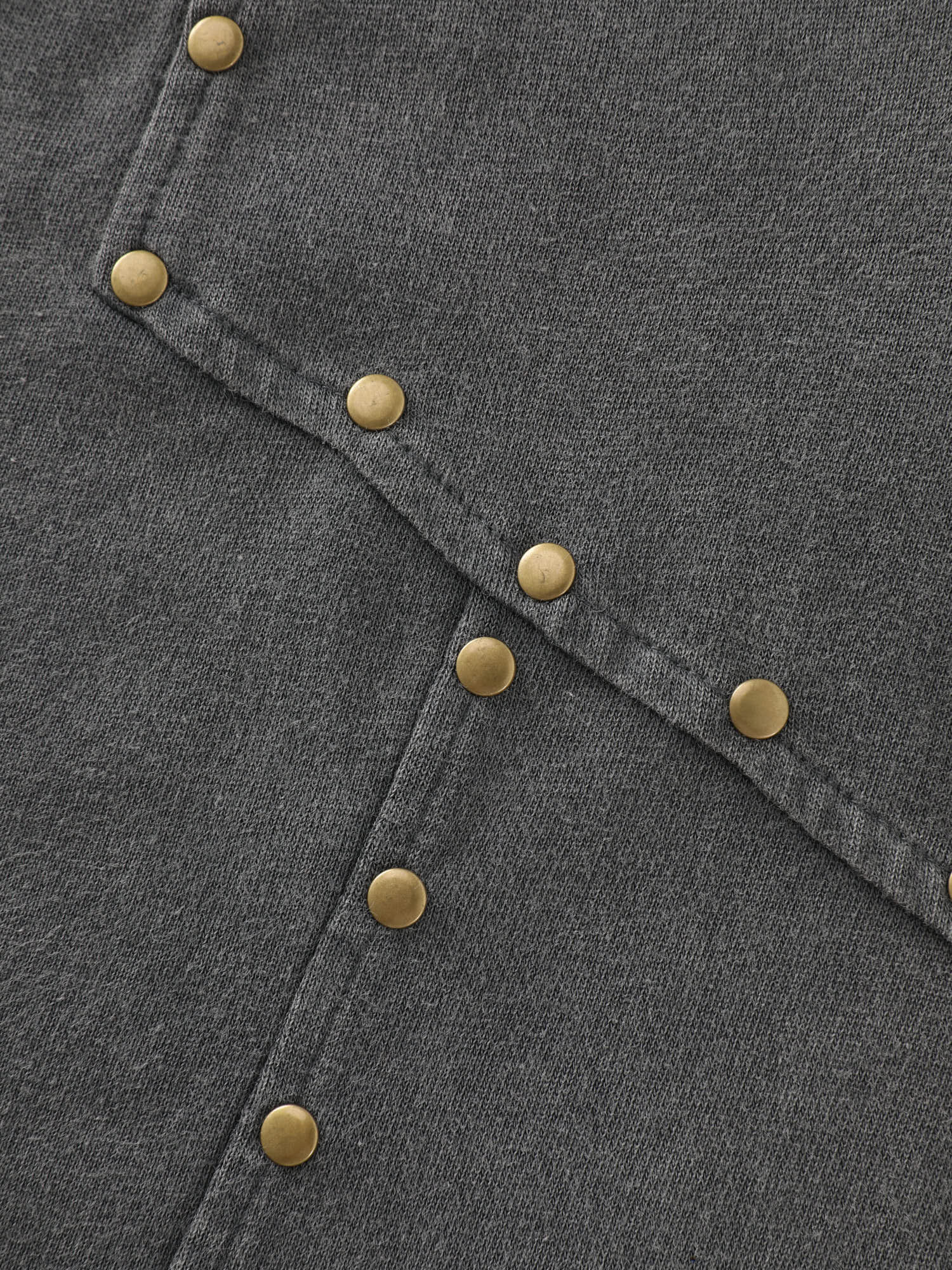 Beadwork Split Hem Plain T-Shirt