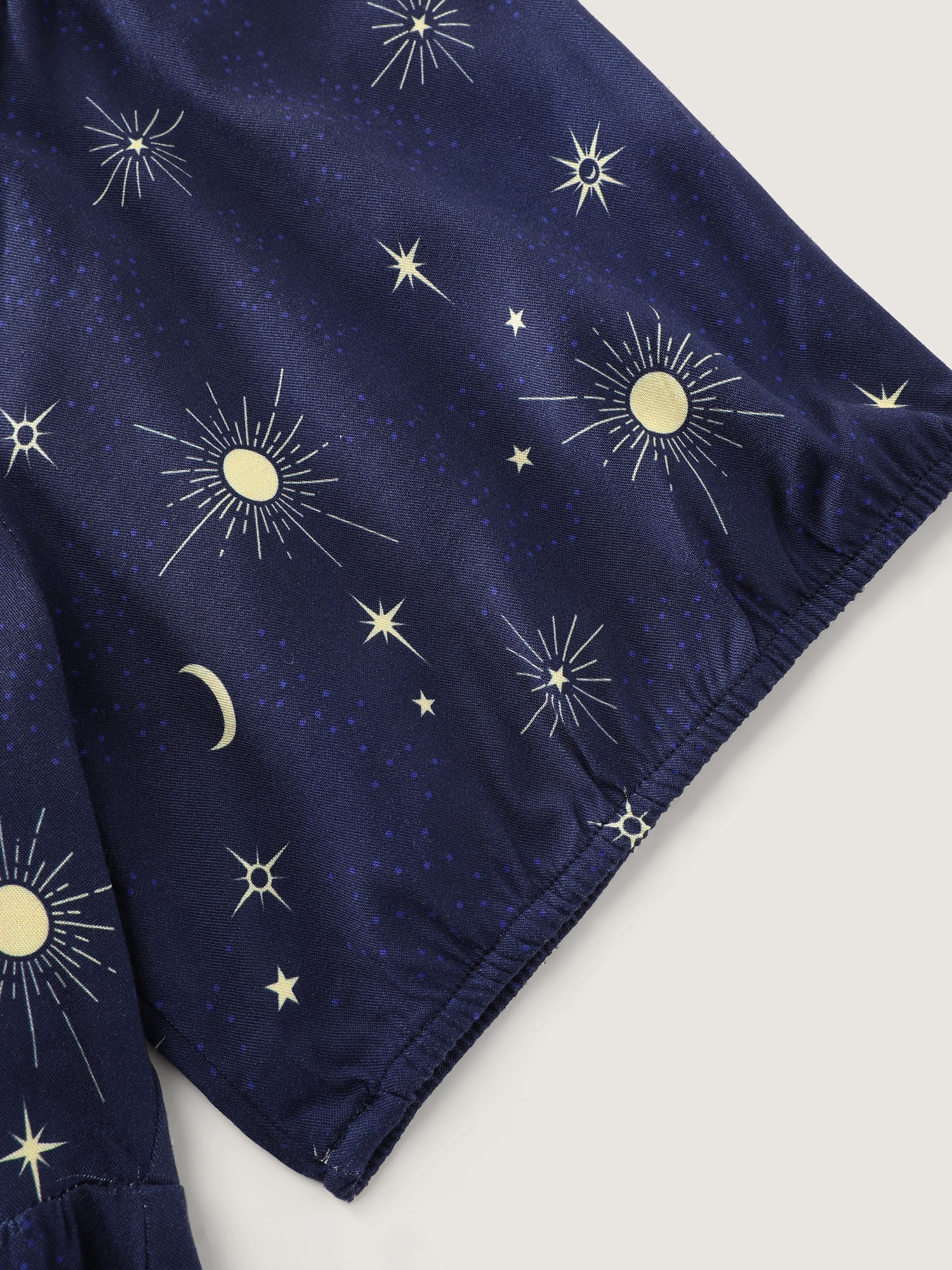 Starry Print Shirred Off-Shoulder Blouse