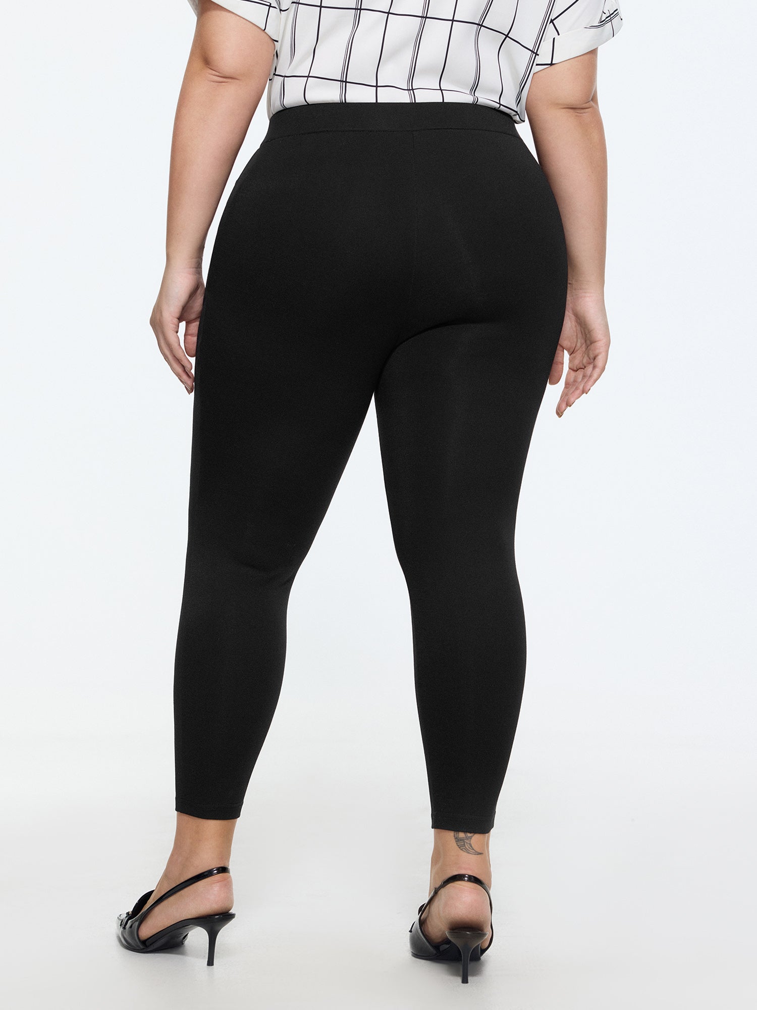 Stretchy Buckle Waistband Skinny-Fit Pants