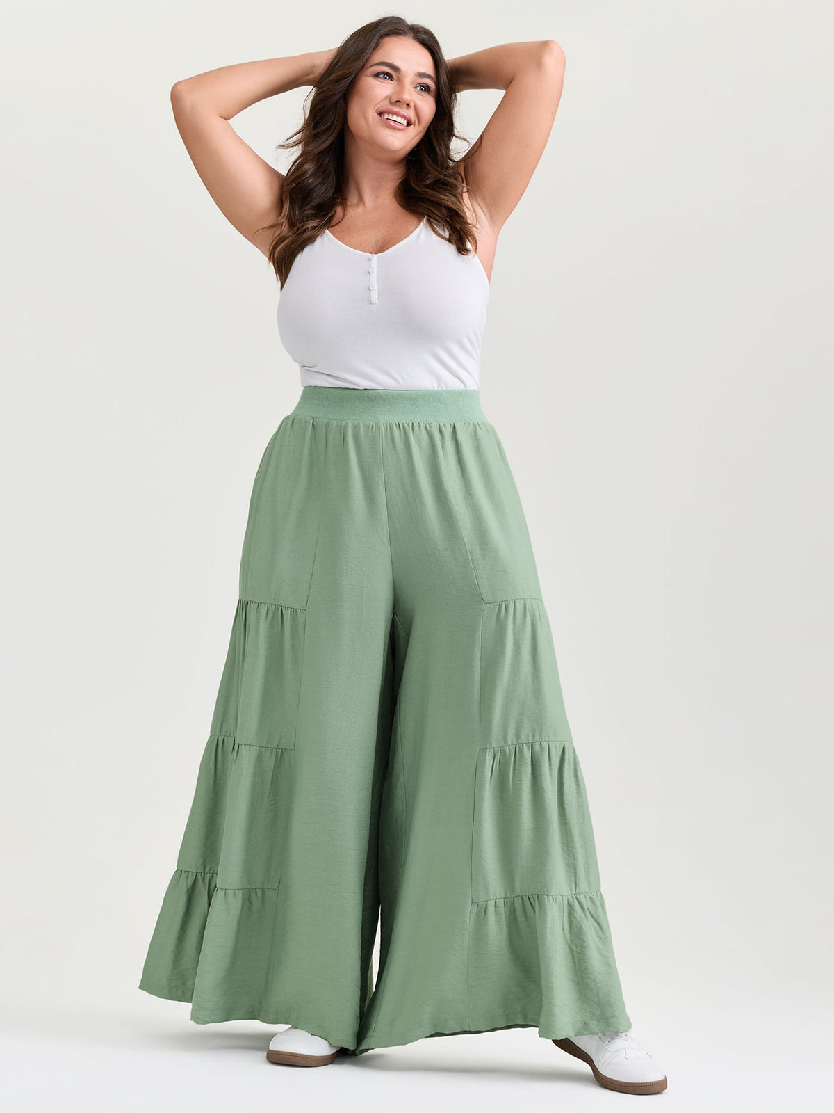 Supersoft Tiered Wide-Leg Pants