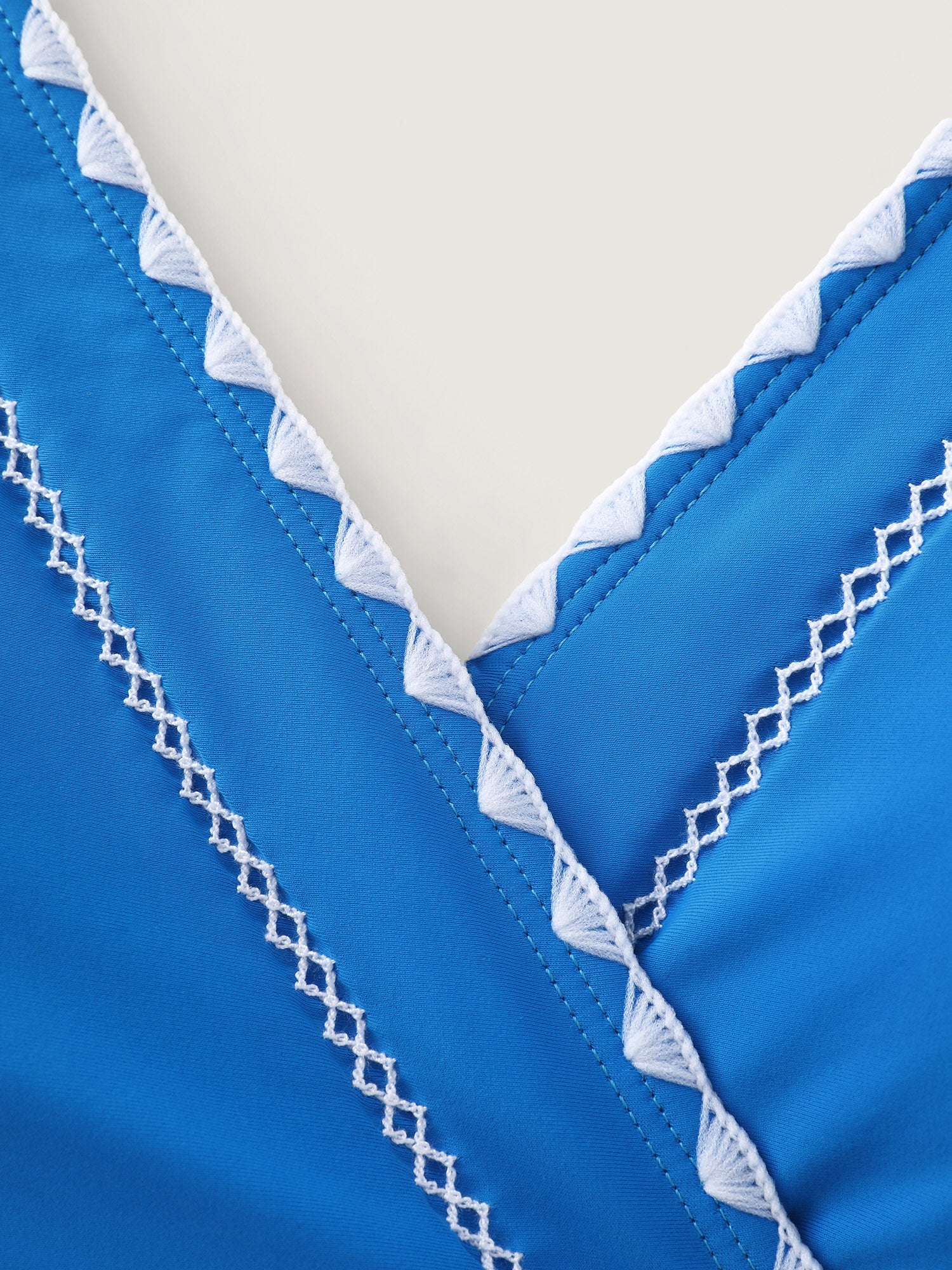 Color Contrast Ruched One-Piece Swim