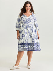 Rayon Gathered Lined Pockets Mini Dress