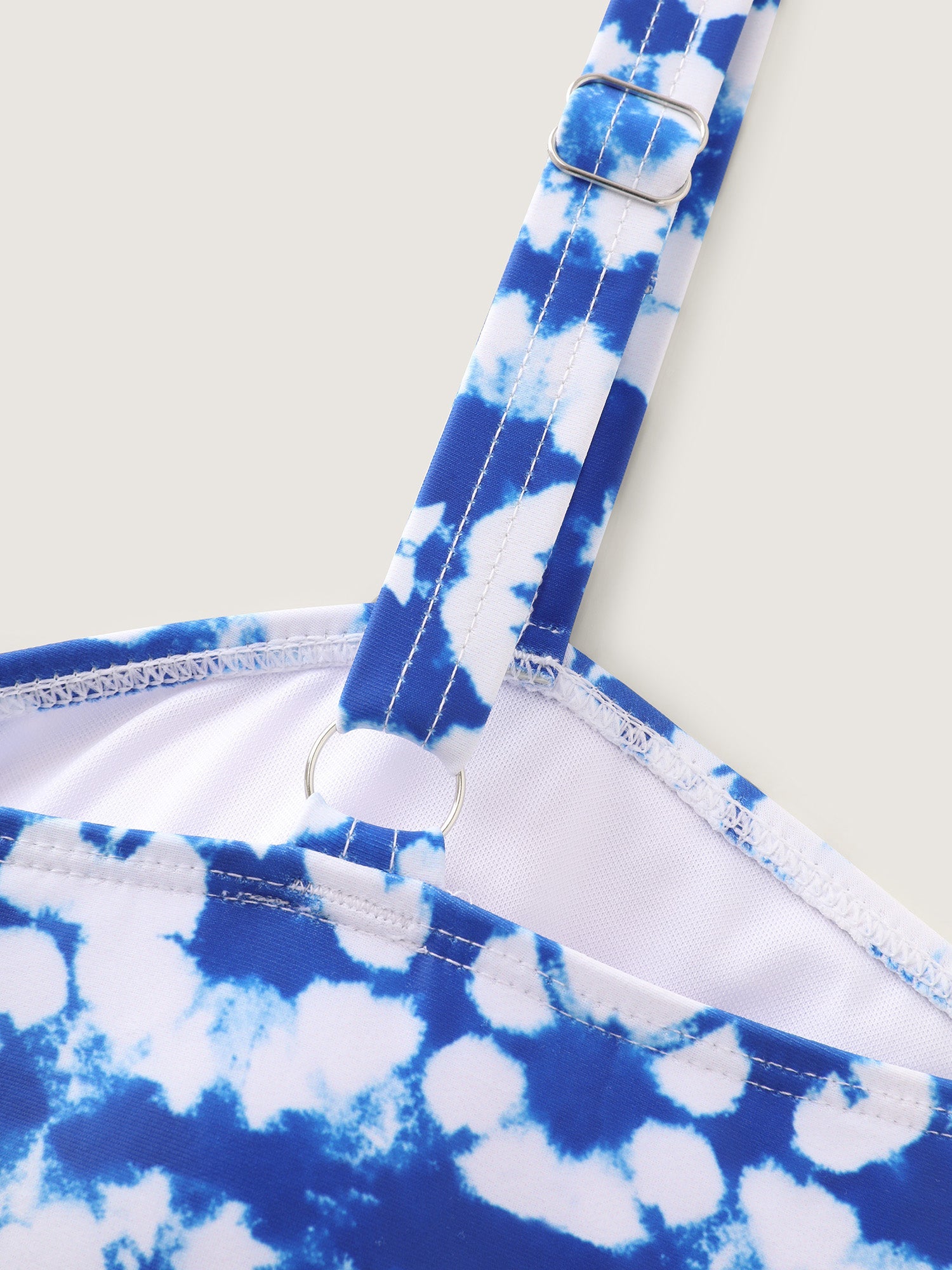 Tie-Dye Print Twist Front Swim Top